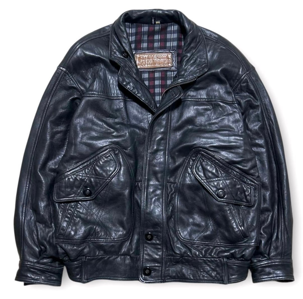 90s vintage レザージャケット 短丈 A2 本革 フライトジャケット