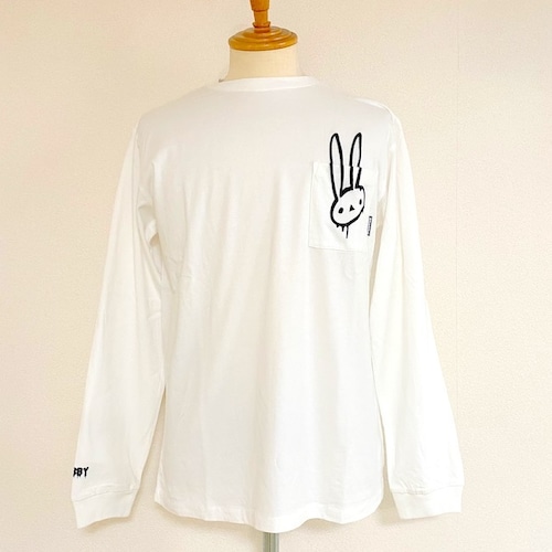 Shabby Pocket Embroidery L/S T-shirts　Off White