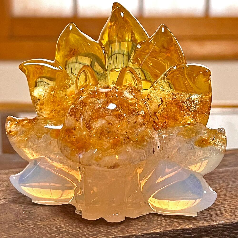 【1点もの】九尾の狐オルゴナイト シトリン