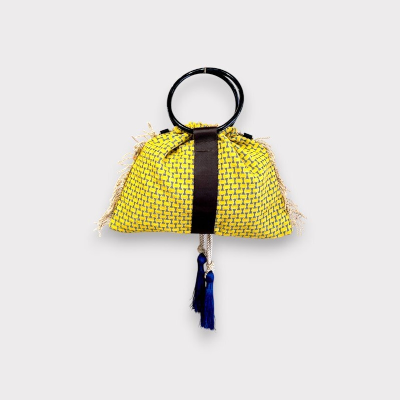 Structured Geometry  Ring Bag-Brown×Navy