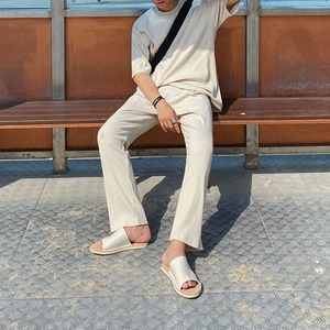 サマーリブベージュスーツTシャツ　MT0080452