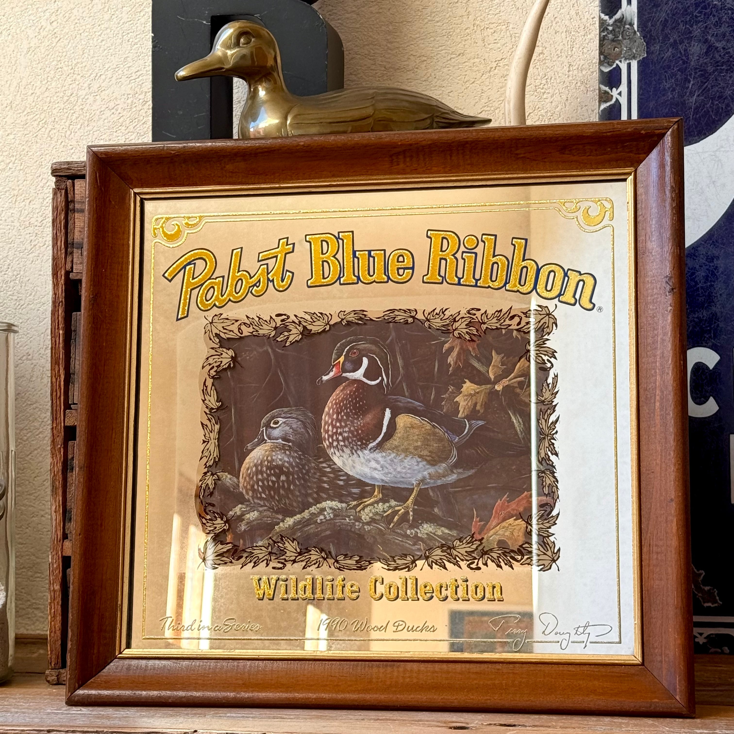 Vintage Pabst Blue Ribbon Mirror パブスト ブルーリボン Beer ビール