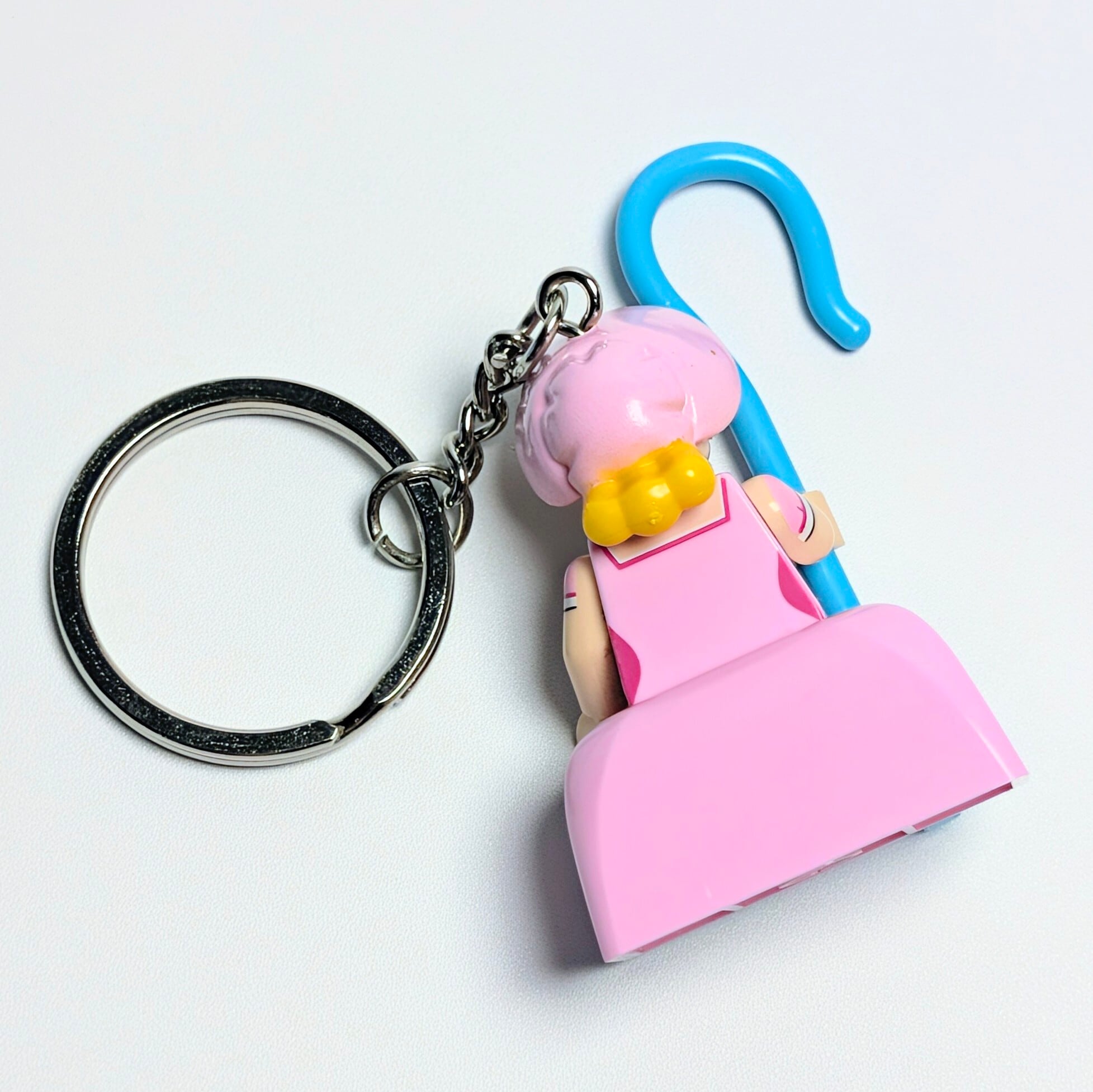 ★ブロックフィギュアキーホルダー★【トイ・ストーリー TOY STORY4 / 5 】 Bo Peep ボー・ピープ PINKフリルドレスver. / トイストーリー〚アメリカン雑貨 アメトイ〛