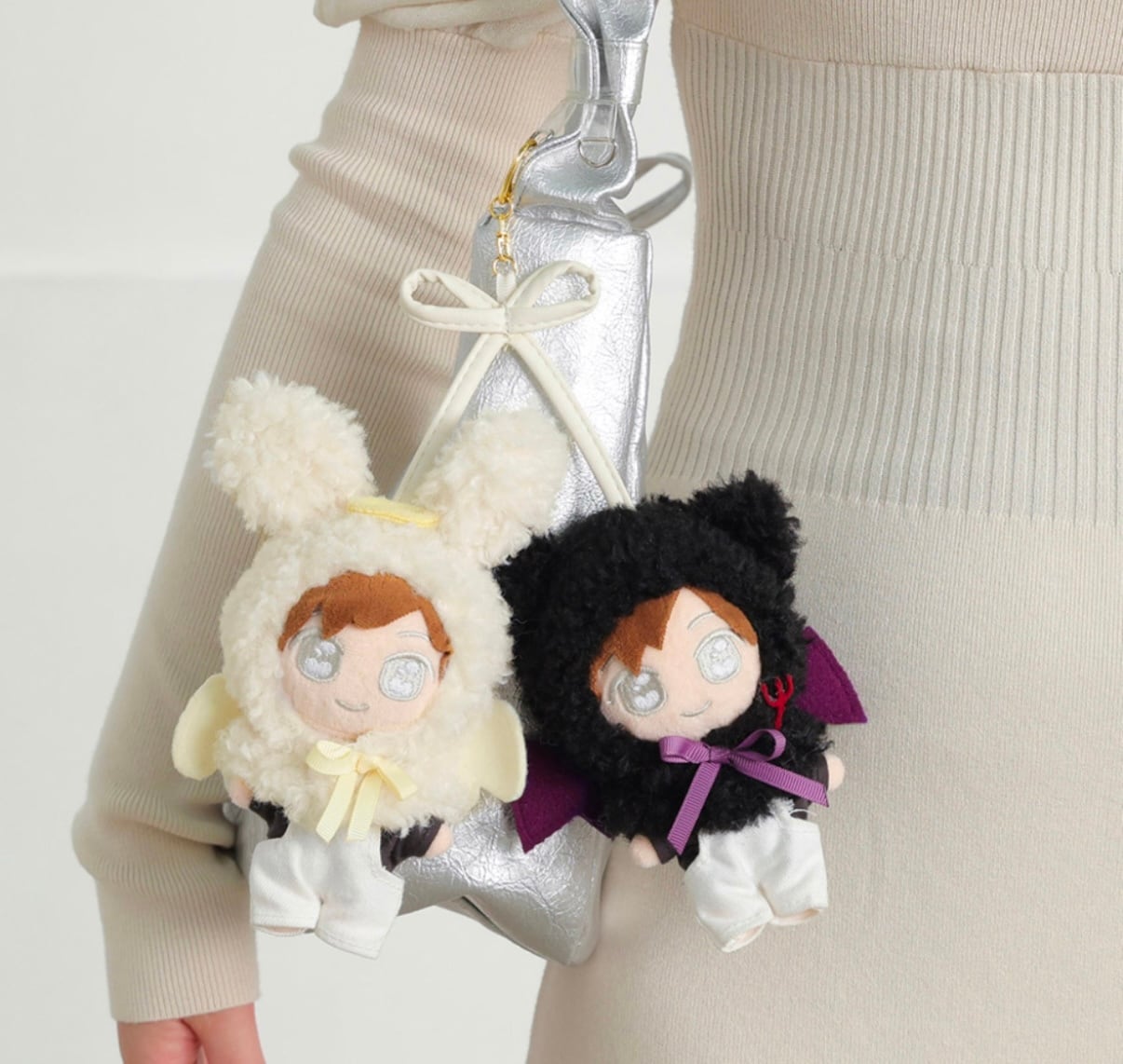 10cm用 ぬい服 Sサイズ 天使と悪魔♡ニコイチぬい服 キーホルダー