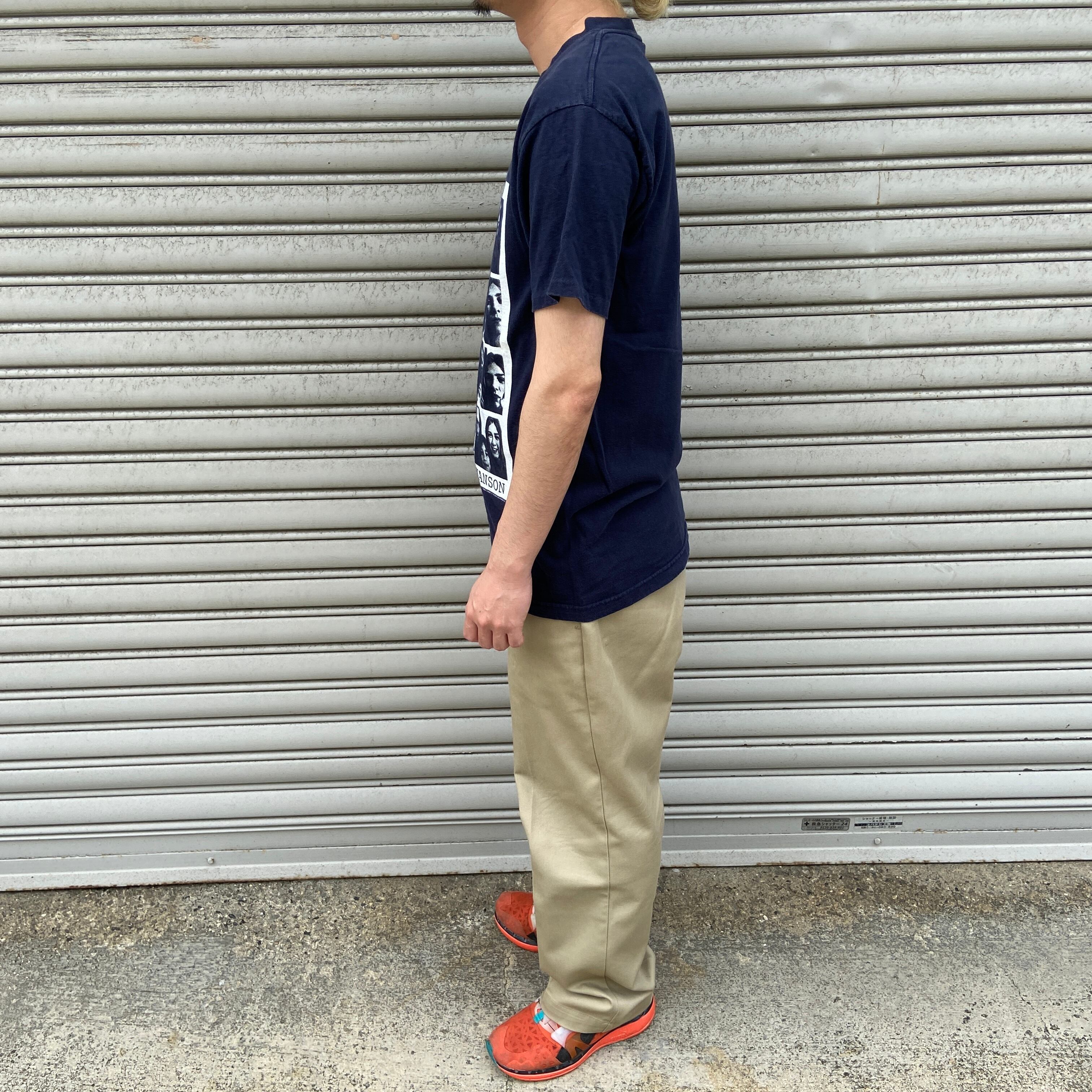 90s USA製 HANSON バンドTシャツ プリントTシャツ ネイビー M