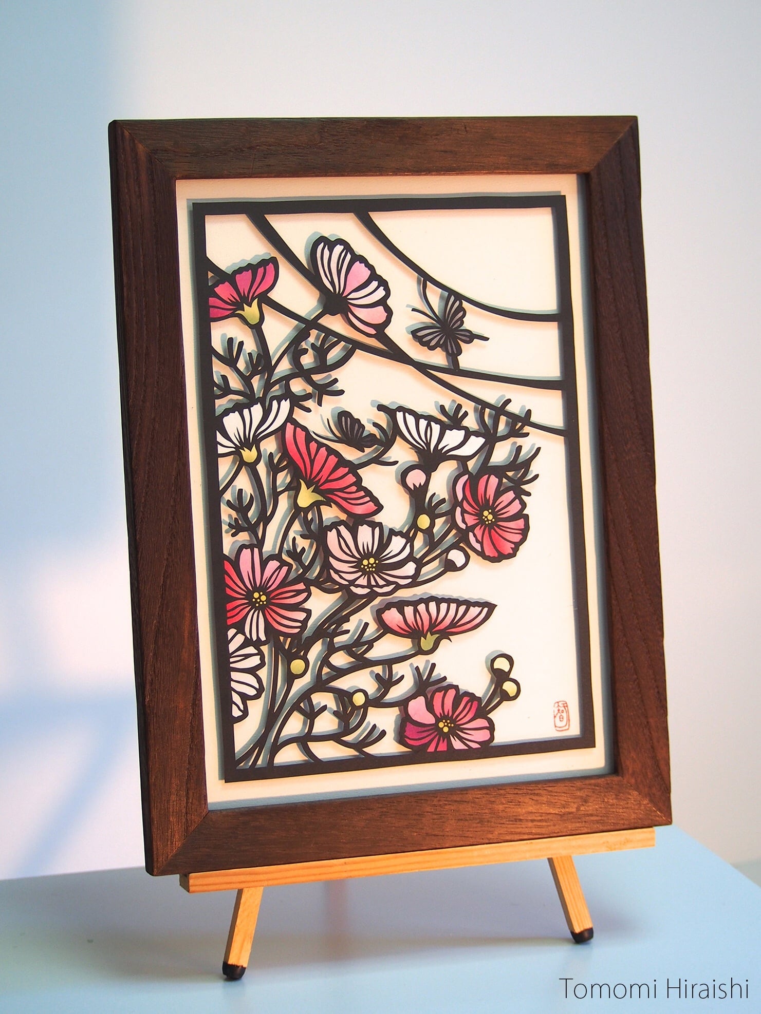 コスモス 絵画 秋桜 ミニ コスモス 絵画 秋桜 ミニ