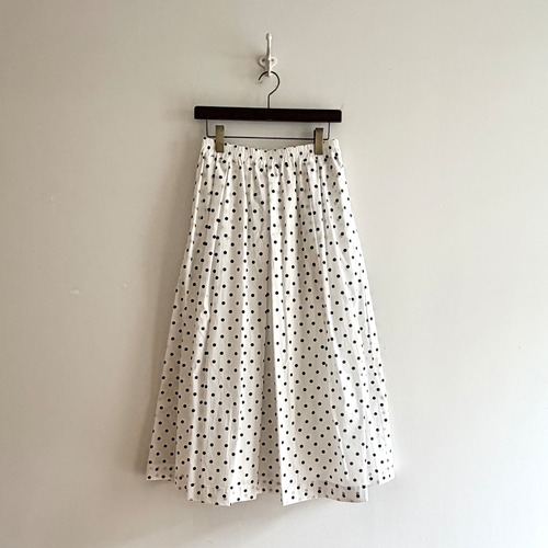 C21881 Polka Dot Print Box-pleated Skirt