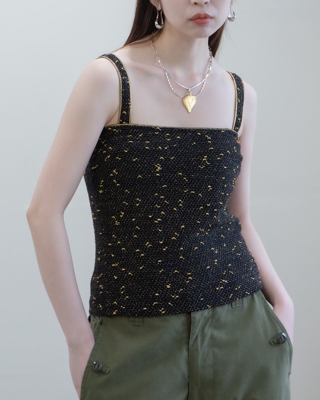 1980s Yves Saint Laurent - glitter nep knit camisole