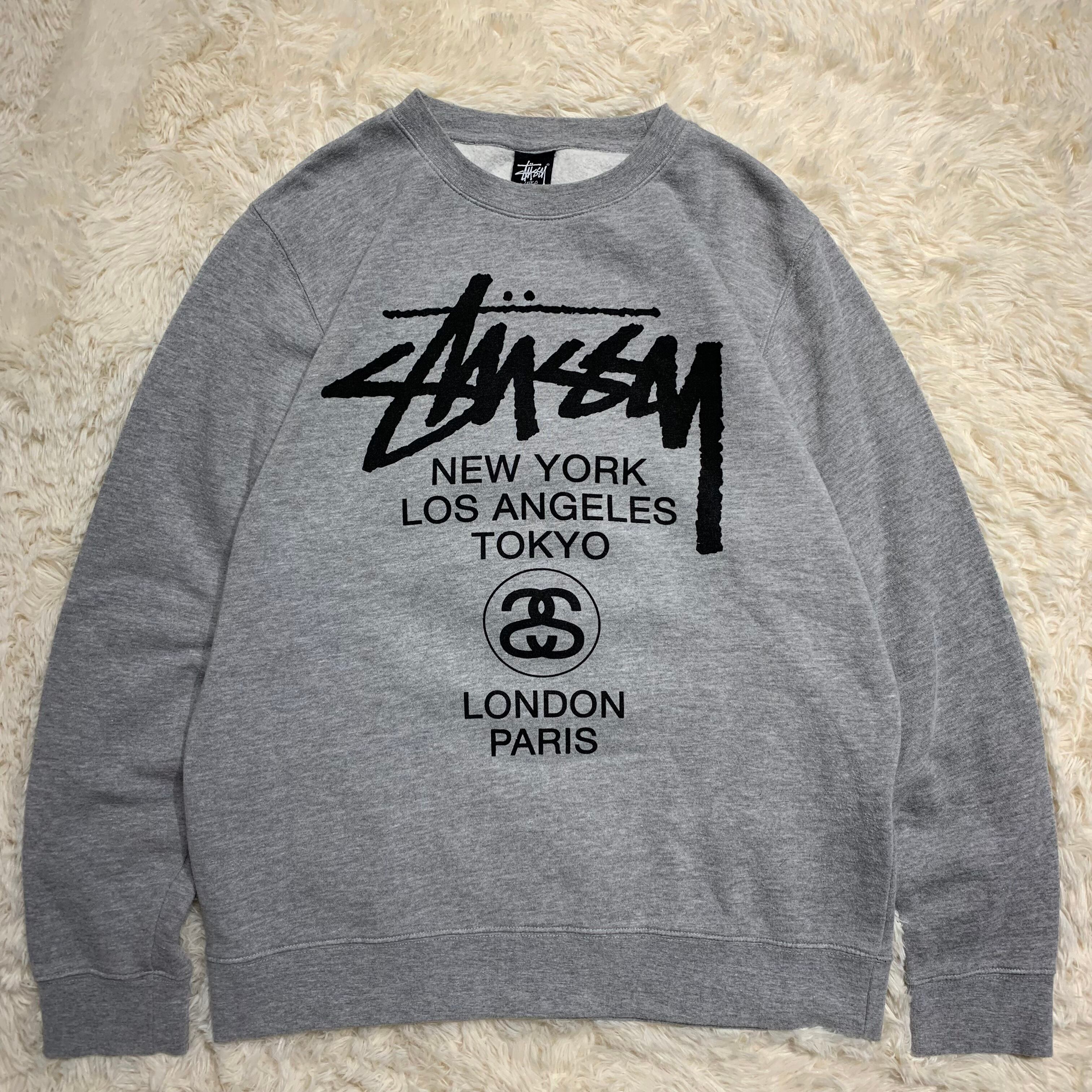 STUSSY × NIKE ワールドツアー ロゴ刺繍 スウェット M