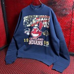 1995s USA インディアンズ　スウェット　INDIANS MLB ネイビー　チャンピオン　フルーツオブザルーム　