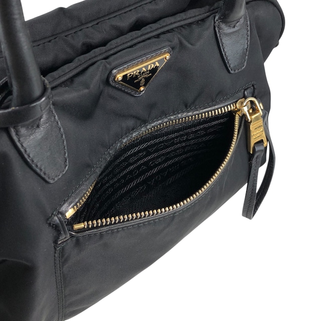 PRADA プラダ ハンドバッグ ブラック ロゴ ナイロン カデナ ミニボストン vintage ヴィンテージ オールド ha37gm