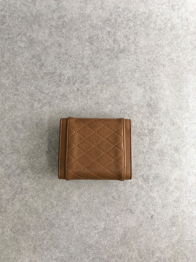 SAINT LAURENT PARIS 財布 ブラウン レザー 3つ折り財布 vintage ヴィンテージ オールド 2d43kh
