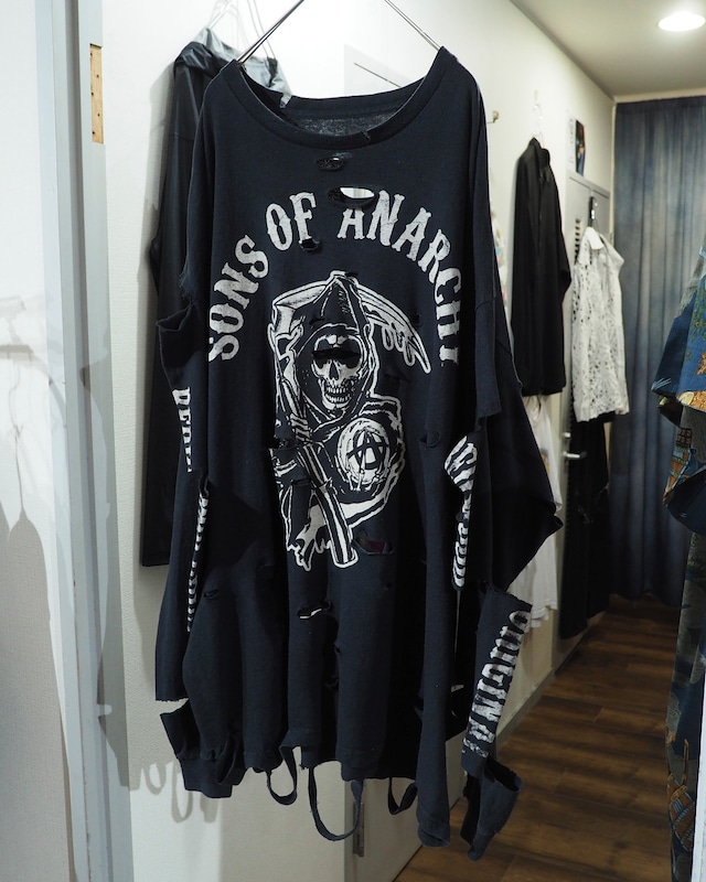 ” SONS OF ANARCHY ” ” 死神 - Grim reaper ” Boro Circulation Re:make long sleeve Tee