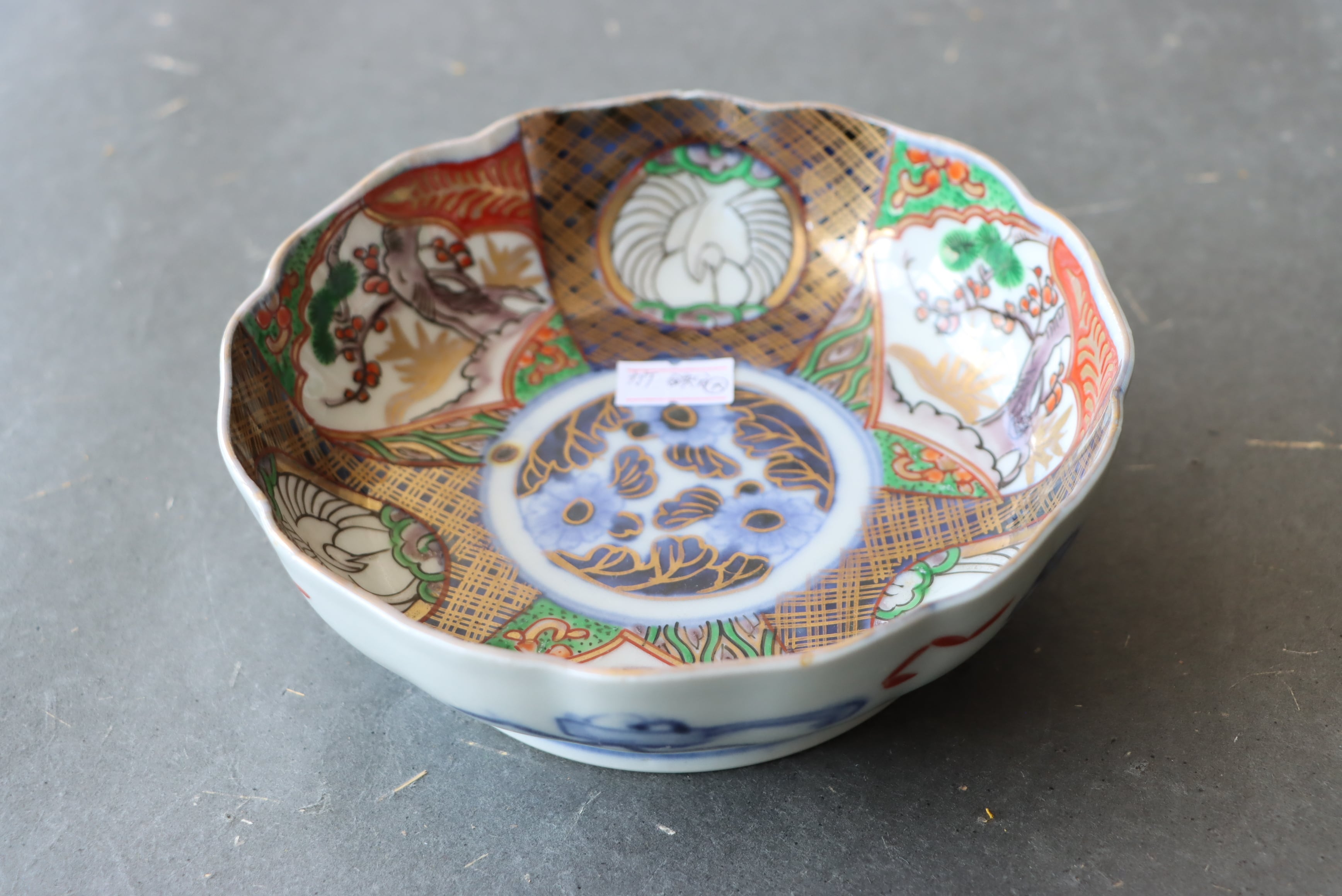 古伊万里 染付 山水図 膾皿 中皿 藍柿右衛門 江戸中期 輪花 盛期伊万里