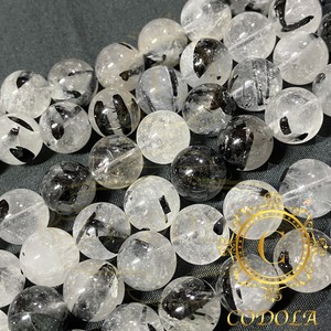 ブラックルチル　AAA　10mm　連材　ラウンド　天然石　パワーストーン　高品質　天然石のビーズ　ハンドメイド