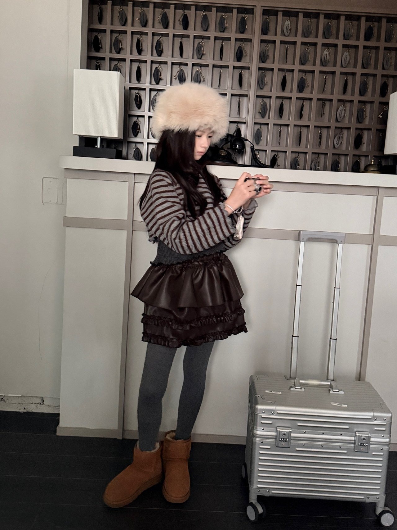 COMMA［取寄］leather skirt 26winter