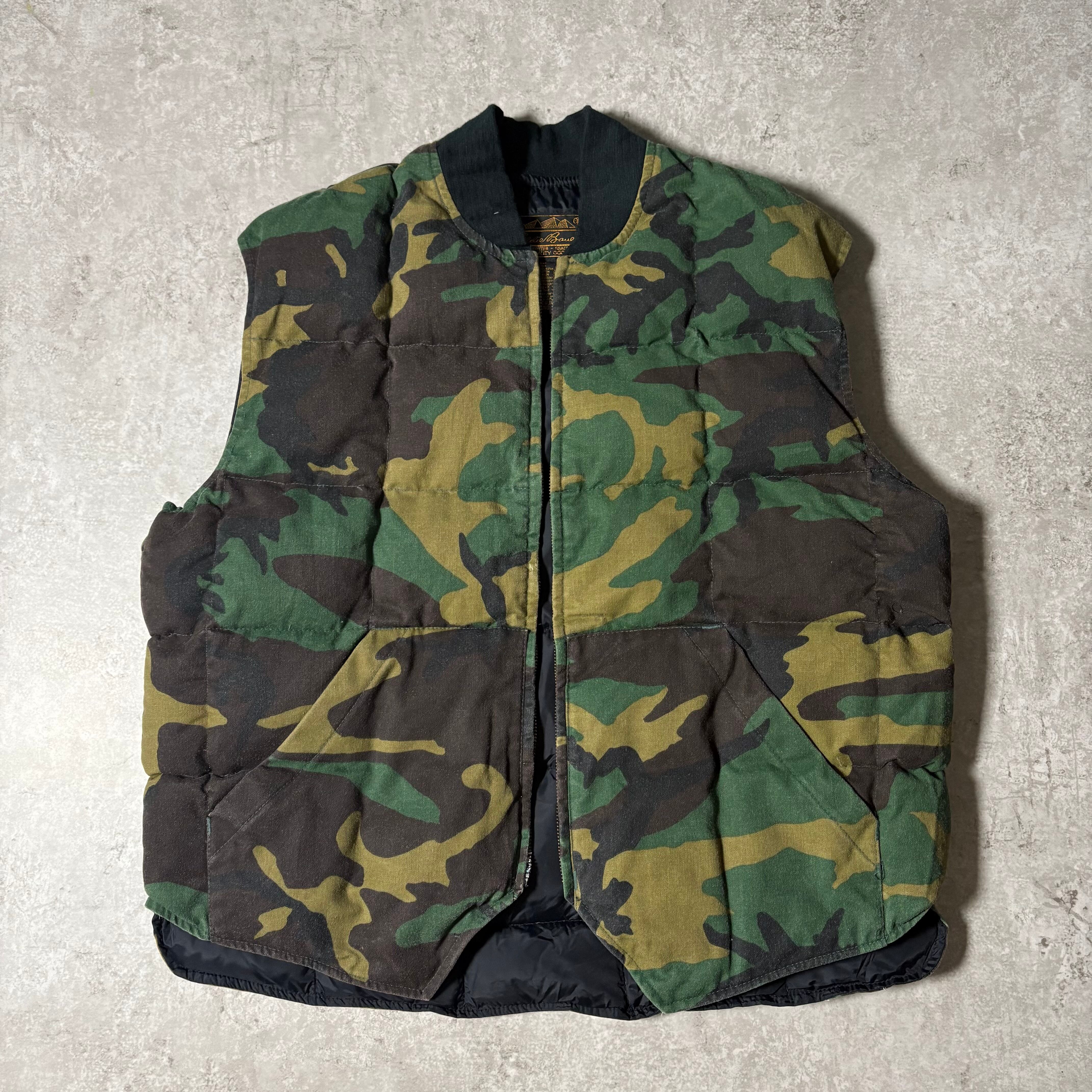 1980s “Eddie Bauer” Goose Down Camo Down Vest