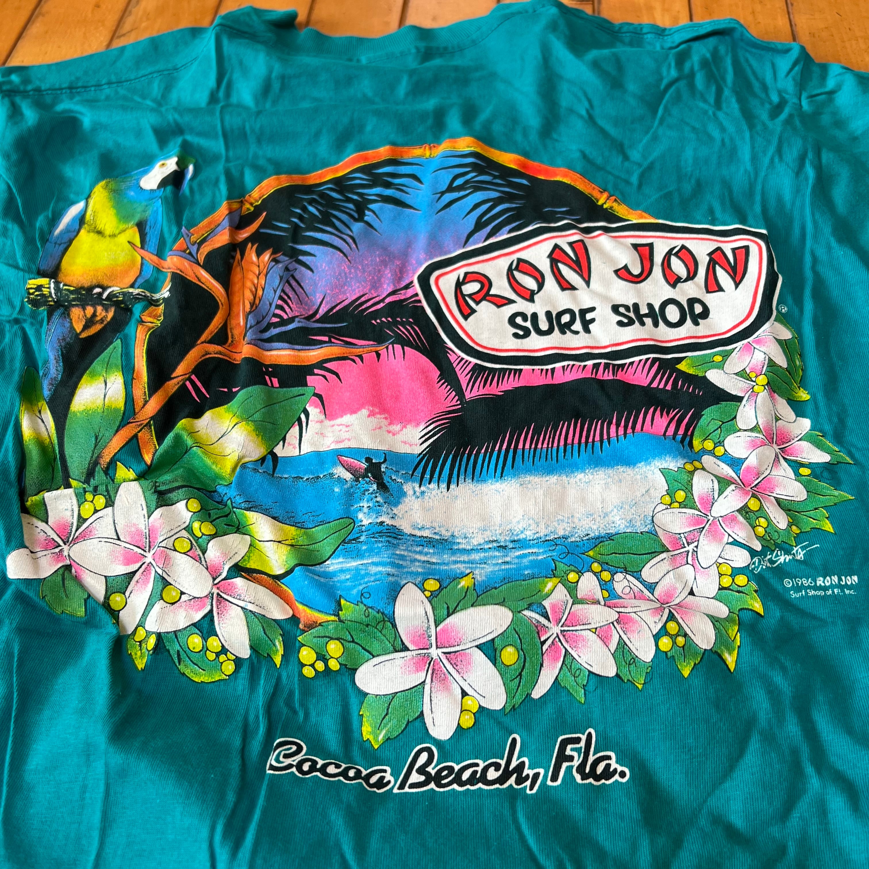 80s 1989 USA製 hanesタグ Ron Jon tシャツ ポケT 昔