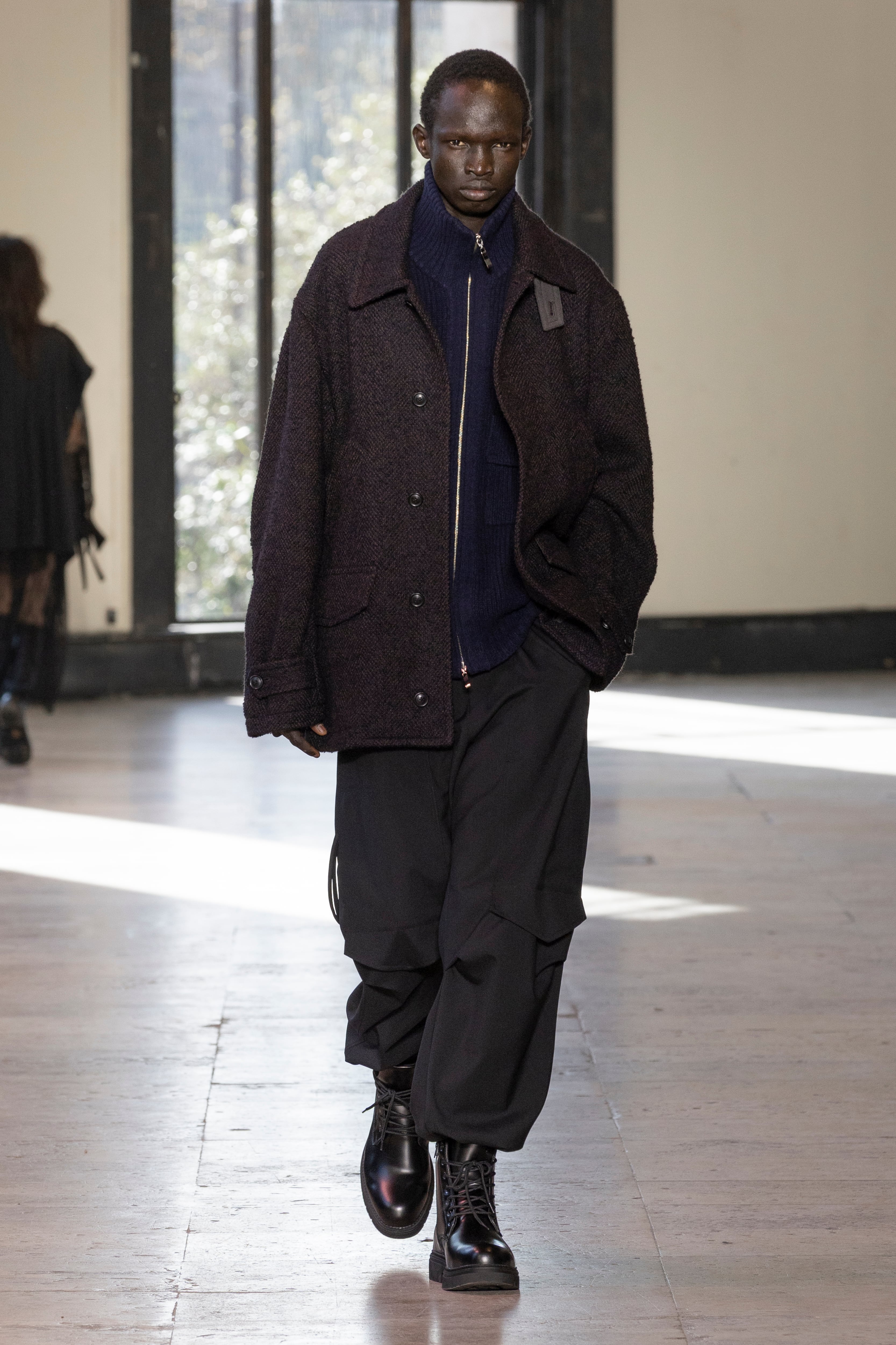ZIP High Neck Drivers Knit / ｶｼﾐｱﾌﾞﾚﾝﾄﾞ ｳｰﾙﾘﾌﾞﾆｯﾄ / M734-K50-114