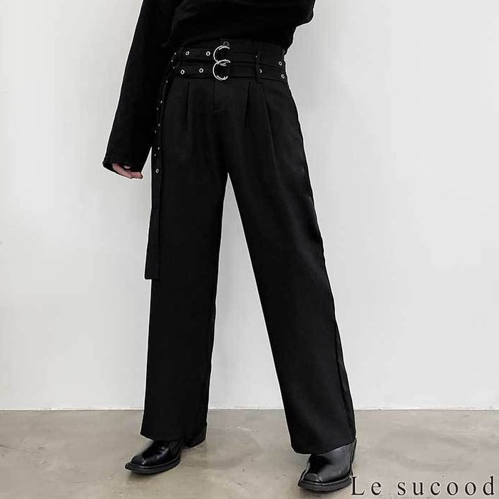 Le sucood】【お支払い確認後20日以内発送】ダブルベルトツータック