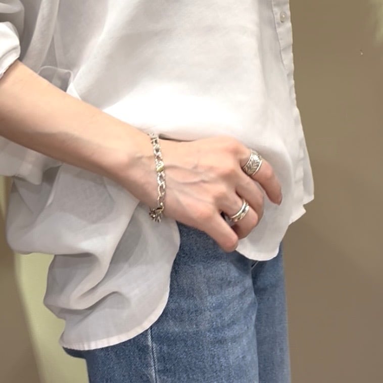TIFFANY&CO.】 2858 silver925×18k 750 コンビカラーブレスレット