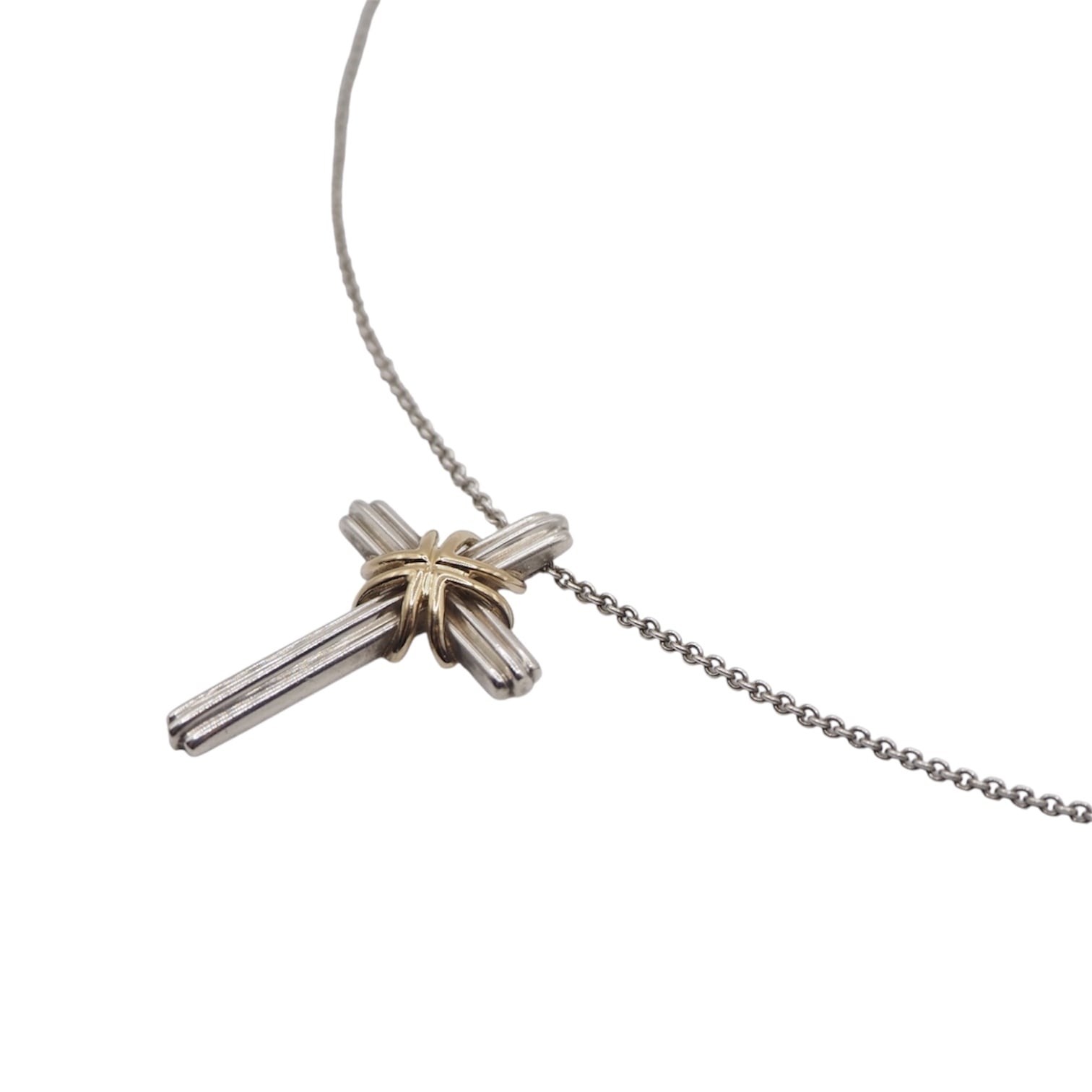 Tiffany&Co. シグネチャークロスコンビネックレス シルバー925 K18