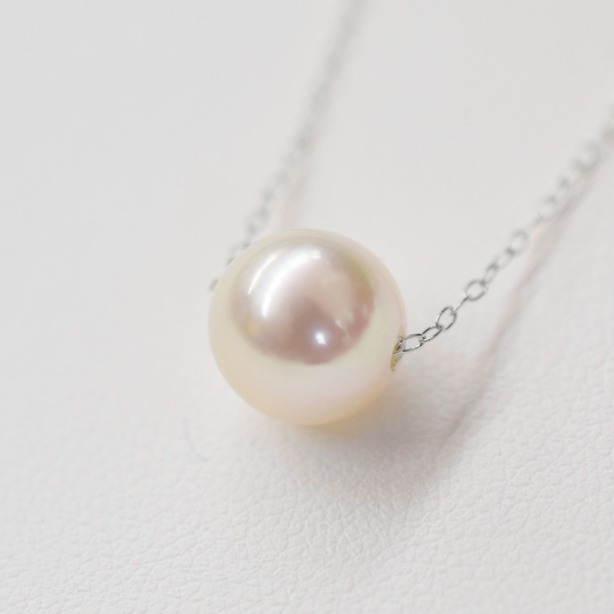 pearl403］9mm - 9.5mm 1粒 ネックレス ホワイトピンク あこや真珠