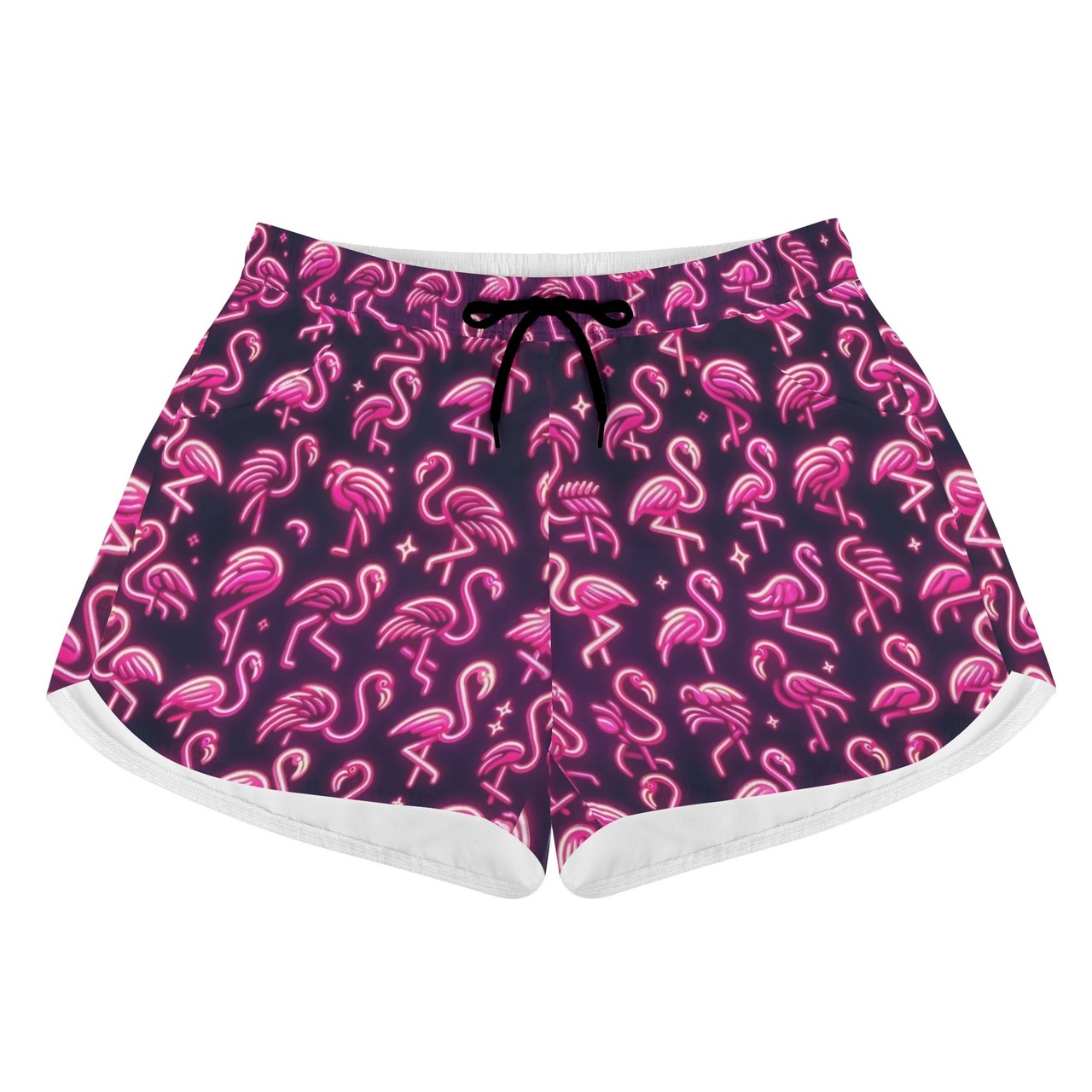 Women's All Over Print Casual Beach Shorts Neon 4785
