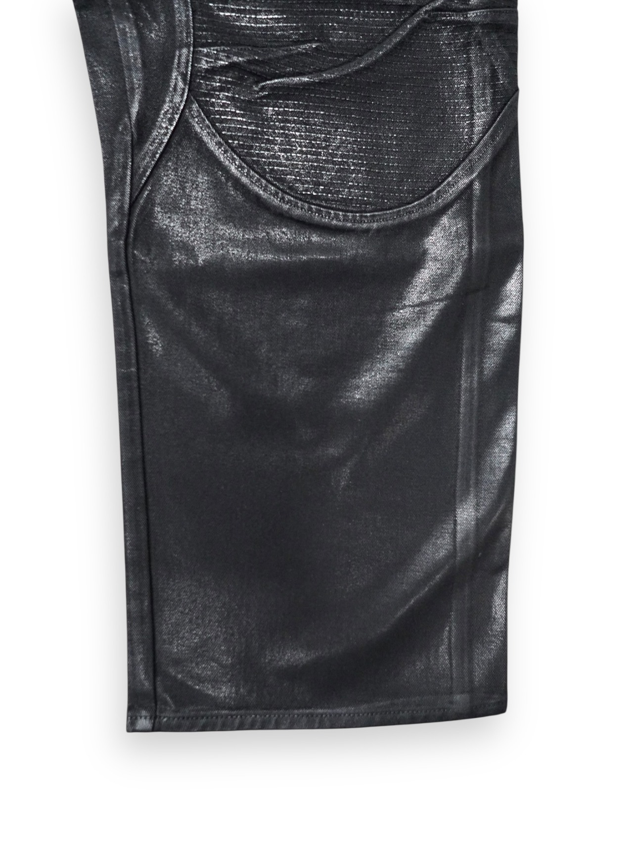 【PLANET STUDIO】Wax Coating Switching Baggy Denim Pants
