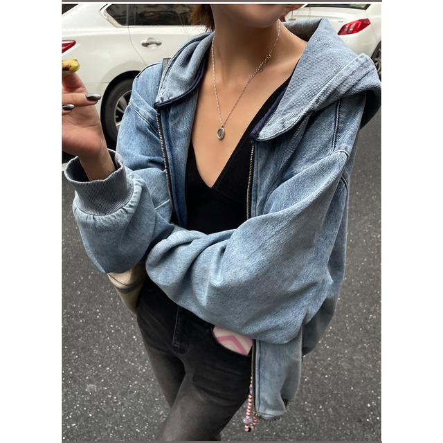 フード付きデニムジャケット 10101