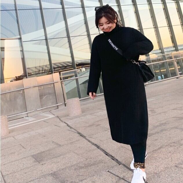 Courreges リブニット ハイネック スリットワンピ 送料込 Cna Gob Bo