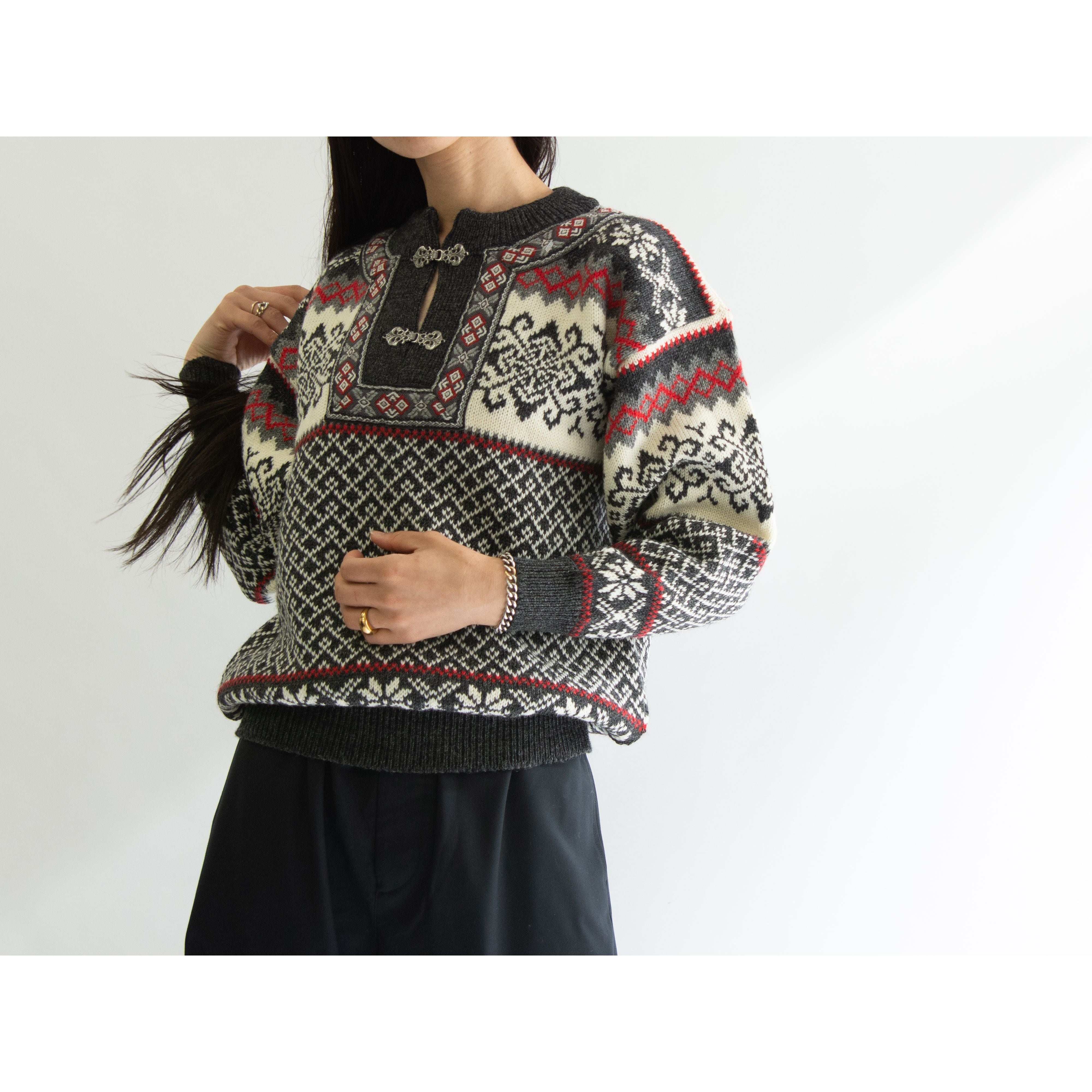 Nordstrikk Dead stock】Made in Norway 100% Wool Nordic Sweater 