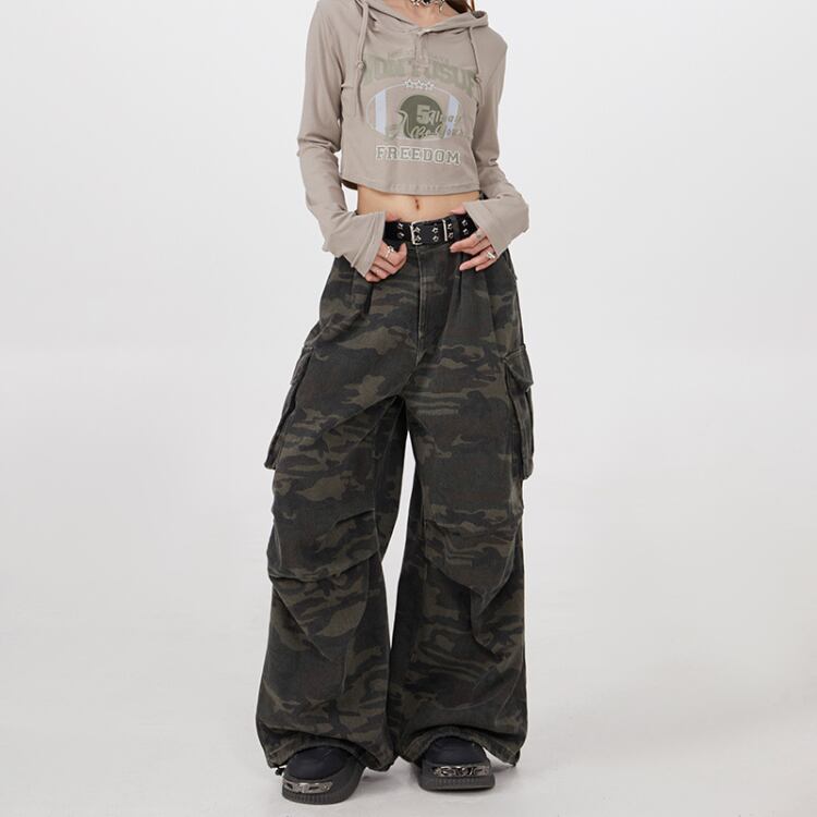 フラッフィー ワイド フルレングス カーゴパンツ ◆3col L00241