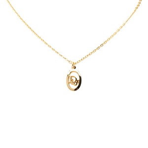 ディオール ロゴ ネックレス ゴールド メッキ レディース Dior 【中古】
