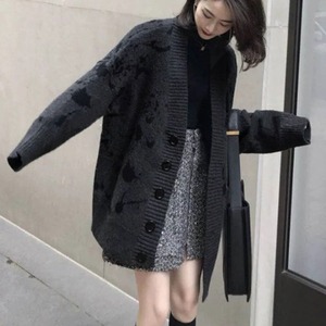 カーディガン レディース 送料無料 ニット vネック ドロップショルダー 春秋 143979