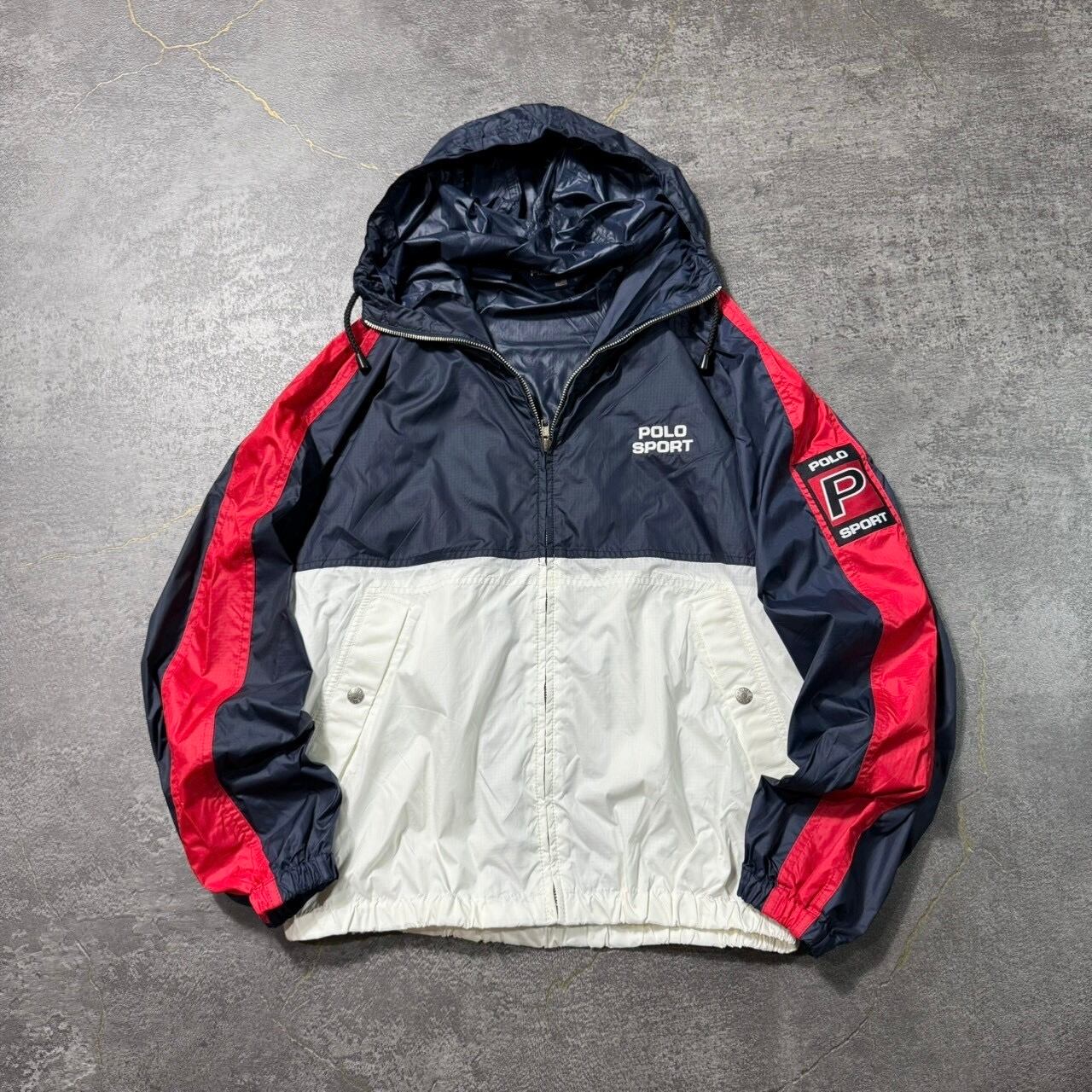 90s POLO SPORT Ralph Lauren nylon zip hoody M ポロスポーツ ラルフ