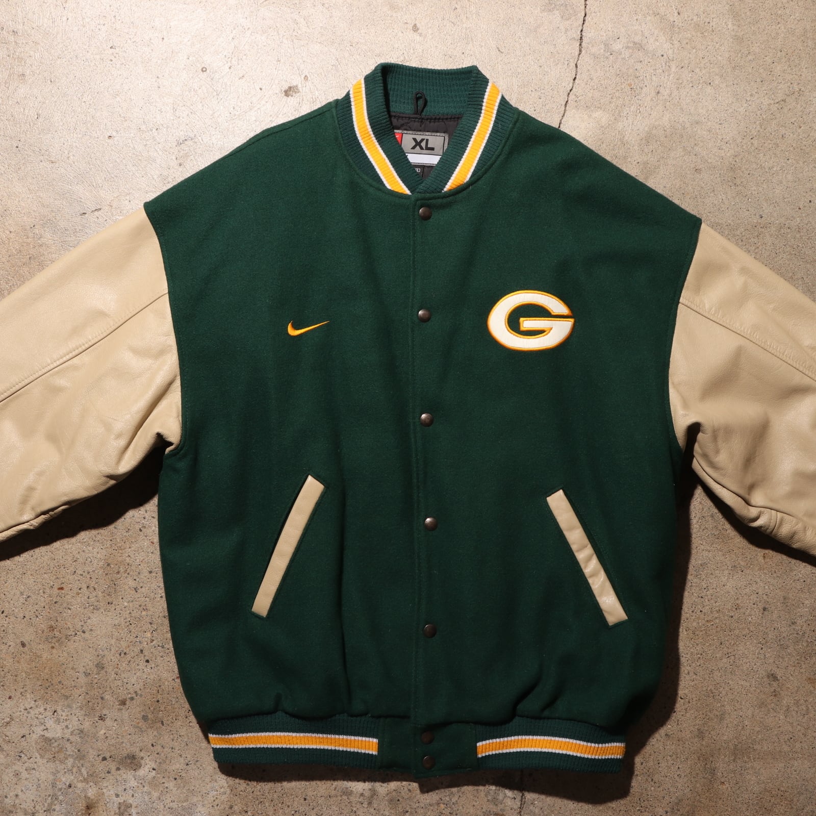XL NIKE Green Bay Packers 90s 本革 カウレザースタジャン ナイキ  