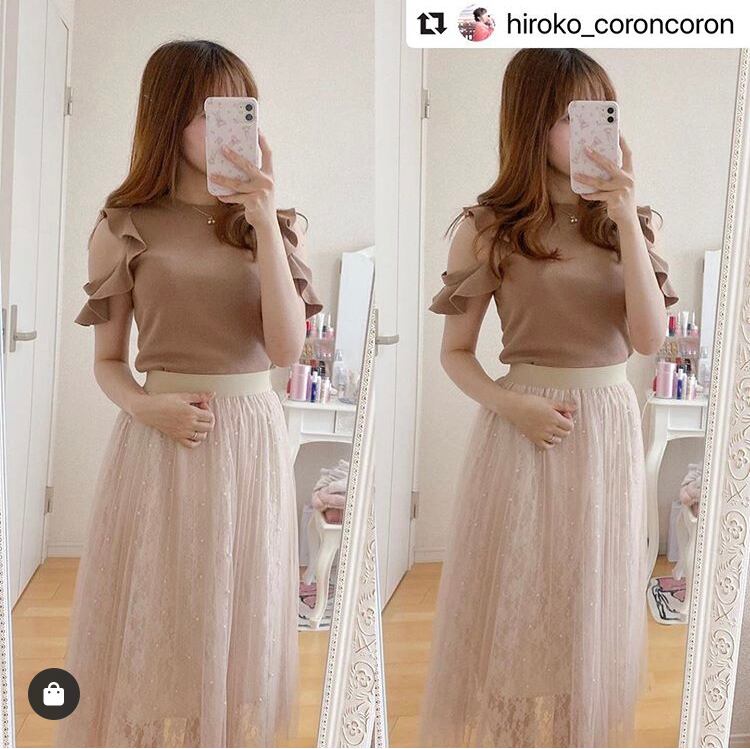 Hiroko様 Saya様着用 パールレースチュールスカート Sk003 Mimipecher ミミペシェ