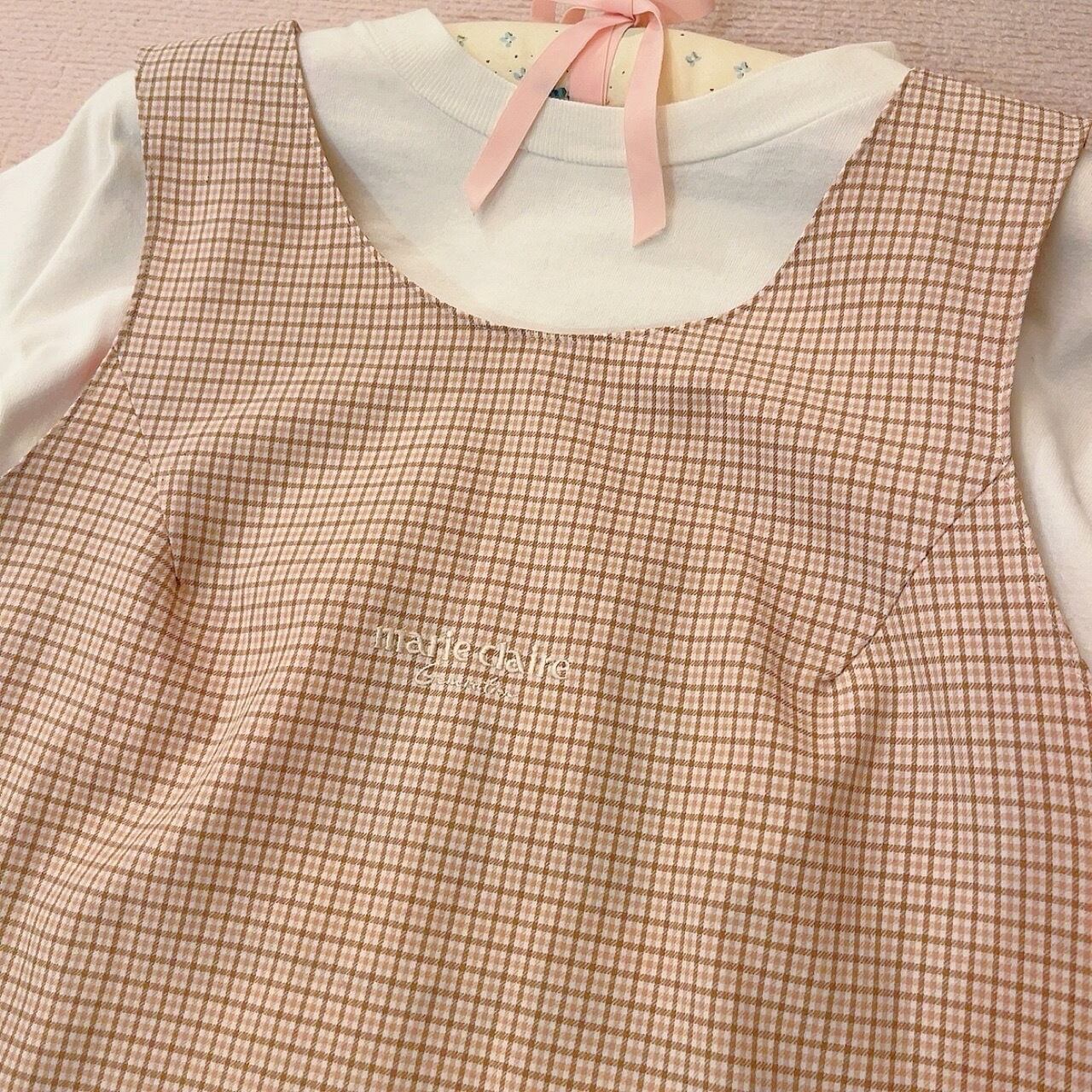 marie claire / yellow check one-piece