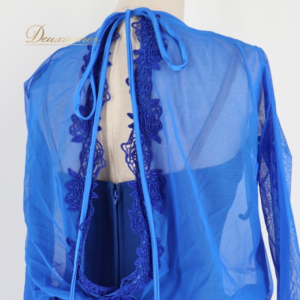 社交ダンス 衣装 ワンピース ドレス SEKINE セキネ 青 レース パーティ 発表会 軽い 薄い 上品 透け感 ブルー系 エレガント スカート ダンスウエア フェミニン 日本製 柔らかい スタイリッシュ シンプル 薄手 おしゃれ 高級感