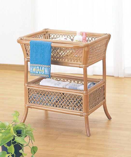ラタンランドリーワゴンキャスター付 幅63cm 籐家具 ラタン収納（842） | ‎
