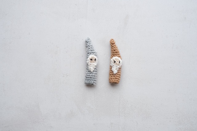 こびとの鉛筆キャップセット(グレー・ブラウン)