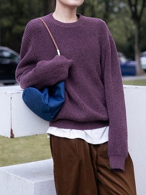 Rough round neck knit（ラフラウンドネックニット）b-997