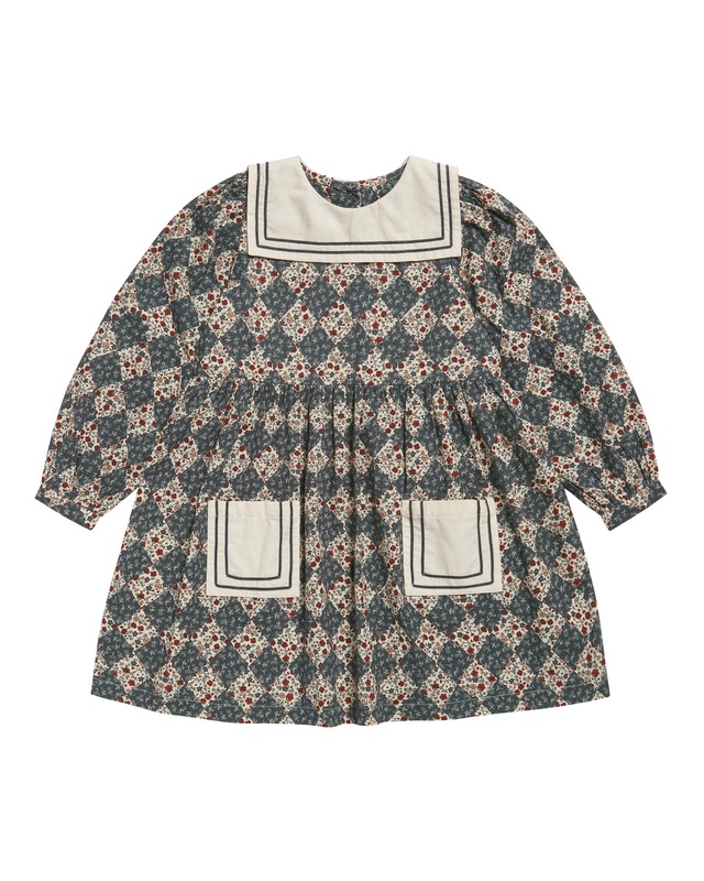 送料無料 Little cotton clothes/Eva Sailor Dress - Harlequin Floral