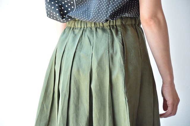 スワーム SWARM リネンミモレ丈プリーツスカート(NS-56027)全3色【レターパックプラス可】