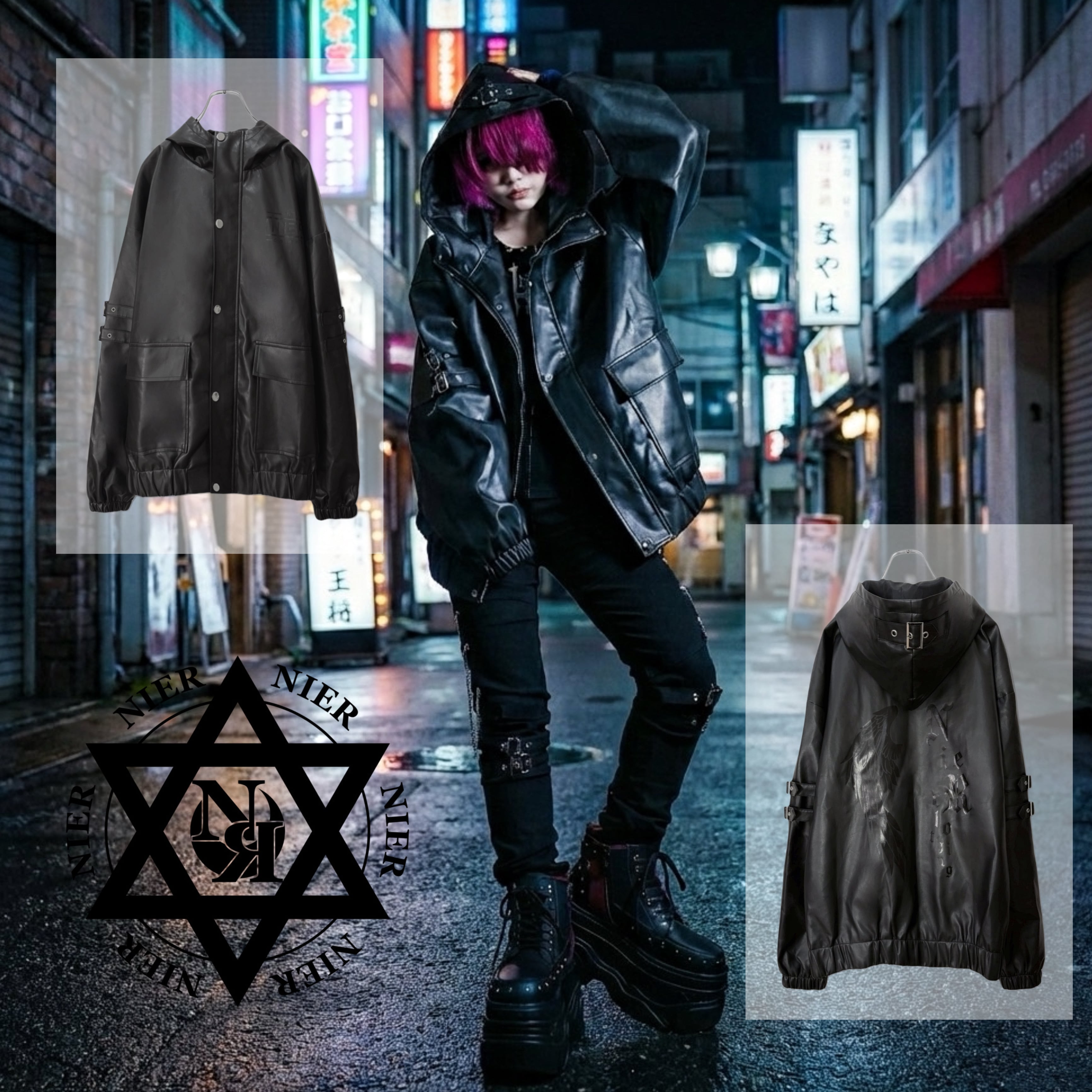 格安新品❗️NierBELTED HOOD RIDERS JACKET【WING】 BELTED HOOD RIDERS JACKET【WING】 | NIER CLOTHING