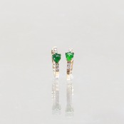 キラキラと輝く翡翠ピアスleaf diamond hoop！！　A貨翡翠  jd_mm1169