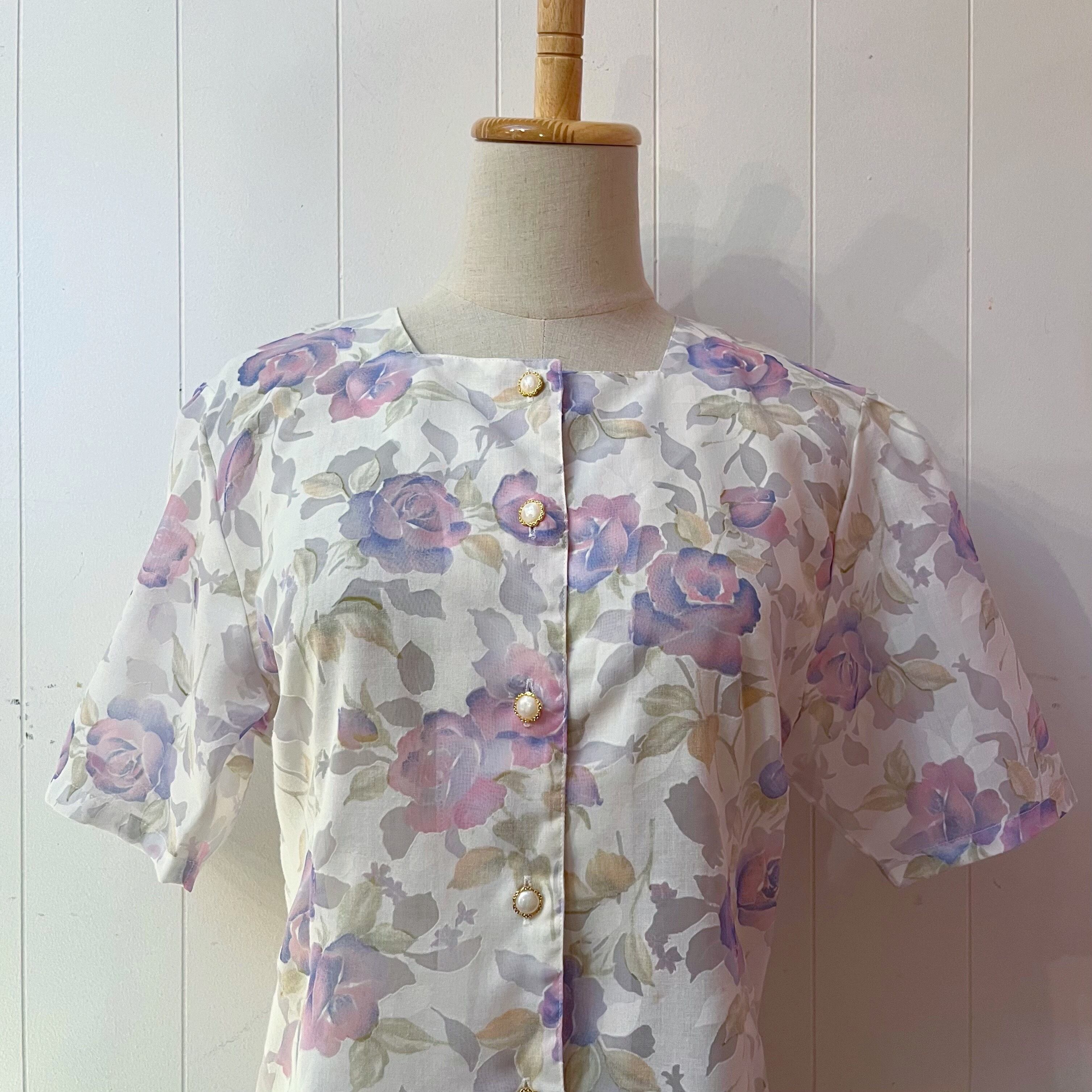 water color rose blouse