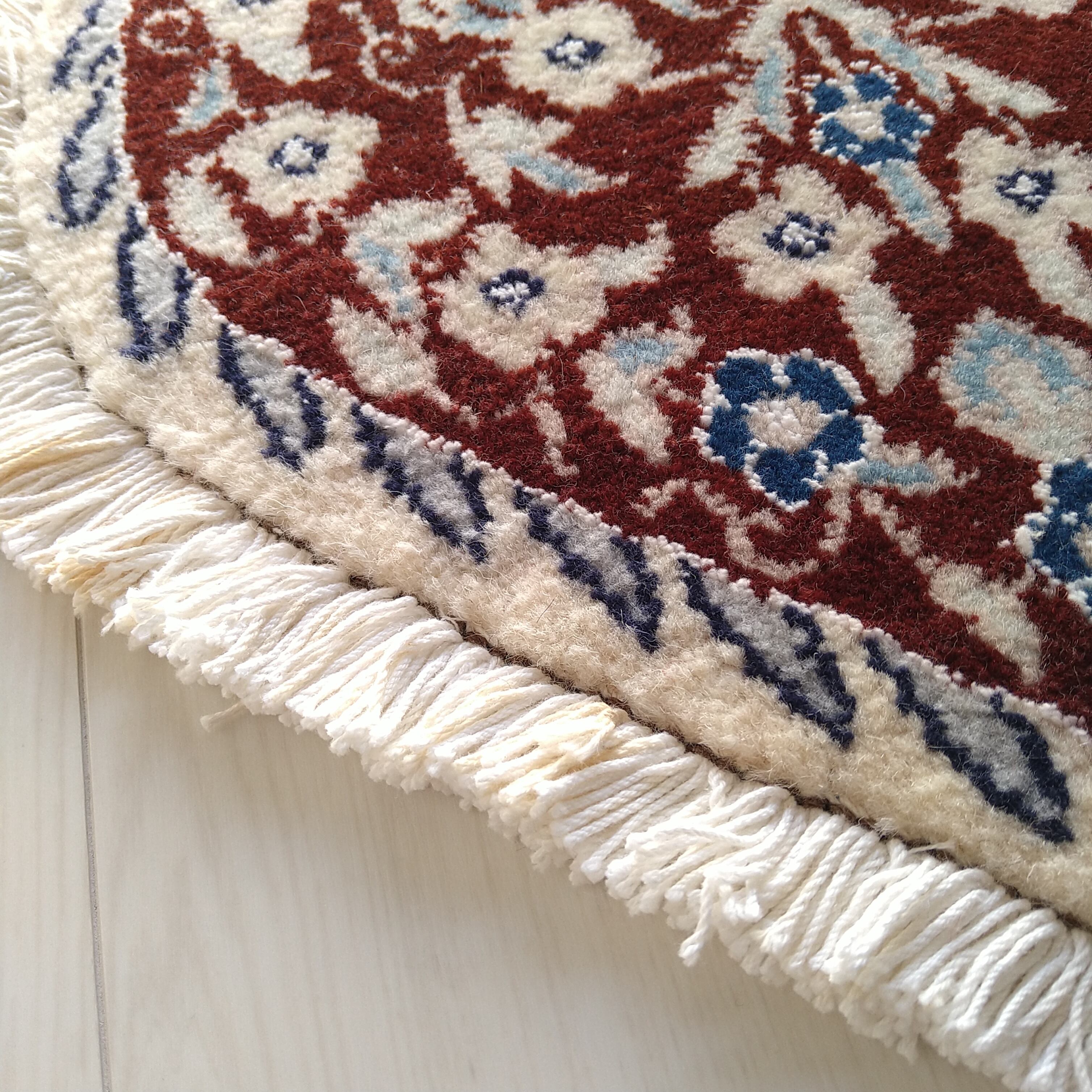 ペルシャ絨毯 ミニラグ Heart Mini Persian Rug Approx 34x33cm Brown Base ペルシャ絨毯