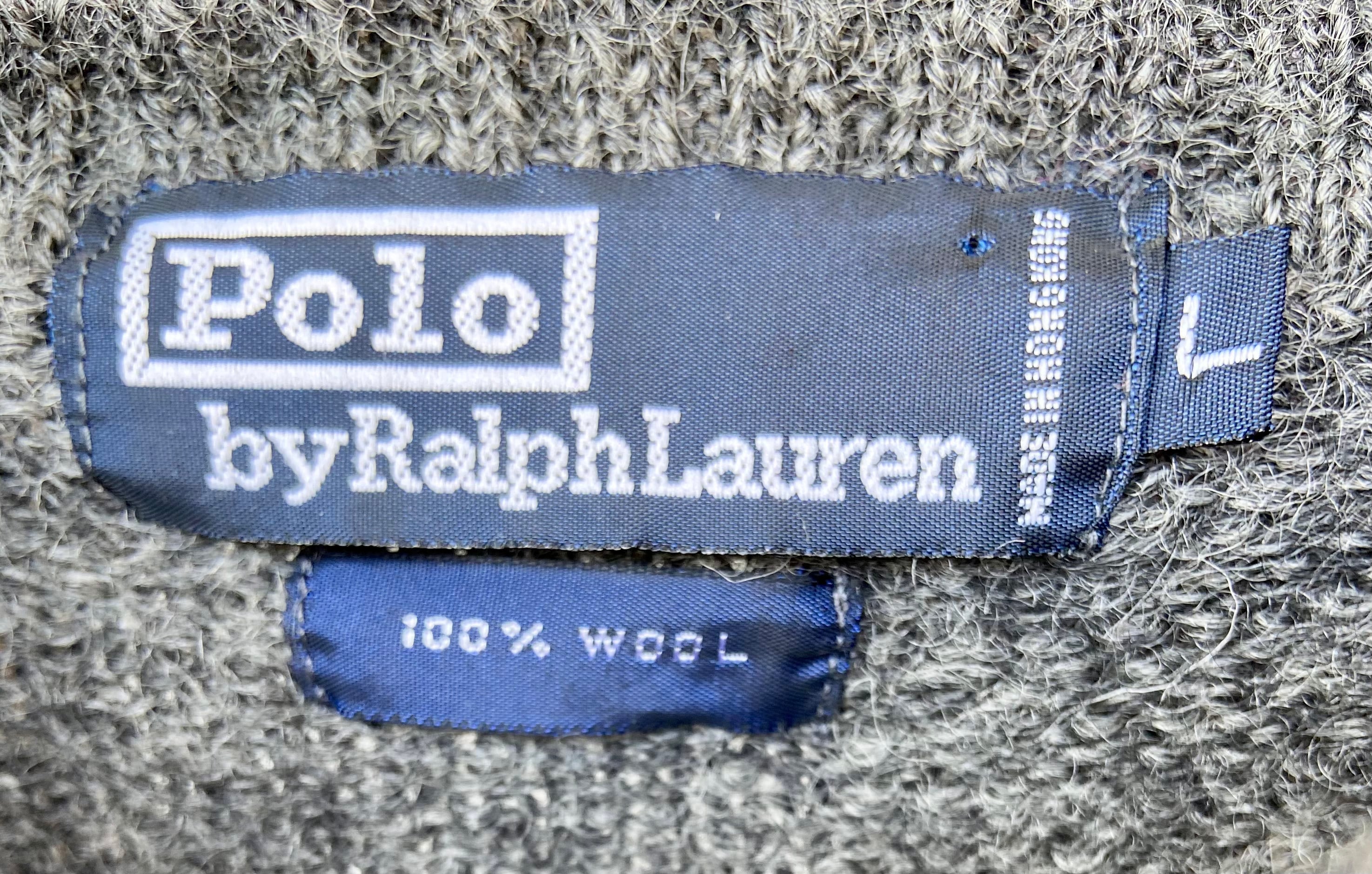 90s古着 POLO Ralph Lauren/ポロラルフローレン グレー ニット 100